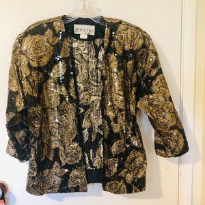 Vintage L Rothschild San Francisco Sequin Jacket Black & Gold